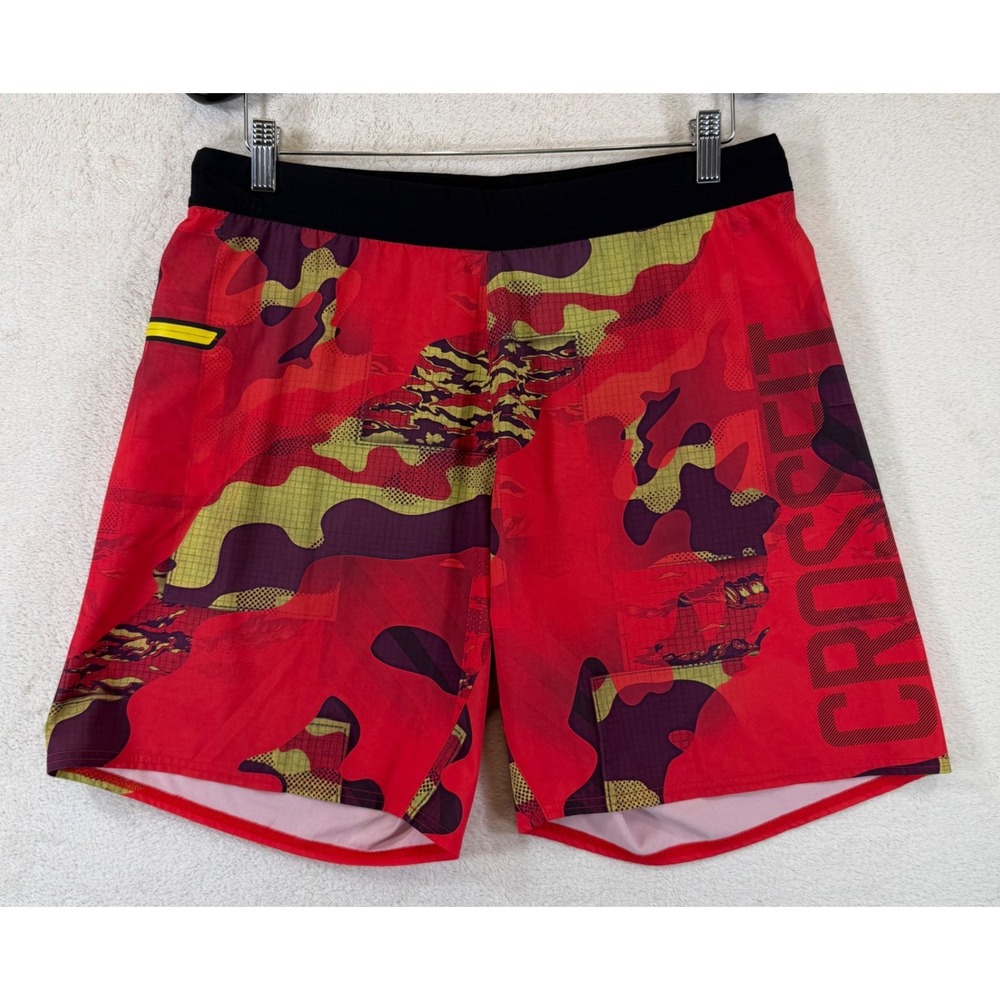 Reebok Super Nasty Speed CrossFit Training Gym Shorts Mens M Red Camo AJ1505
